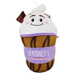 Hershey's Chocolate Milkshake Plush Pillow Toy - Brown, White, and Purple